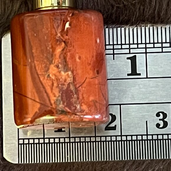 Red Jasper Urn/Vial Pendant Necklace • Dragonfly Charm • Memorial Keepsake - Picture 7 of 9